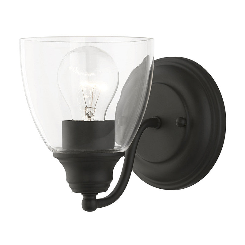 Livex Lighting Montgomery Collection  1 Light Black Vanity Sconce in Black 15131-04