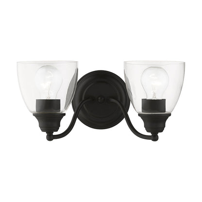 Livex Lighting Montgomery Collection  2 Light Black Vanity Sconce in Black 15132-04