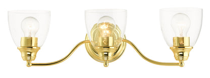 Livex Lighting Montgomery Collection  3 Light Polished Brass Vanity Sconce in Polished Brass 15133-02