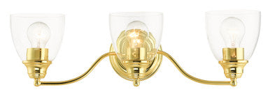 Livex Lighting Montgomery Collection  3 Light Polished Brass Vanity Sconce in Polished Brass 15133-02