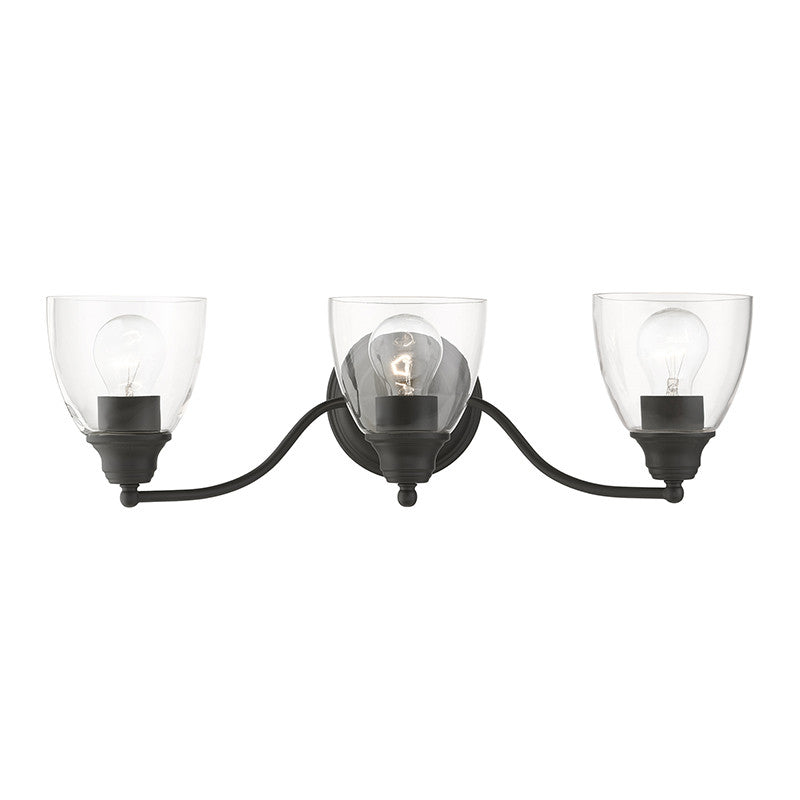 Livex Lighting Montgomery Collection  3 Light Black Vanity Sconce in Black 15133-04