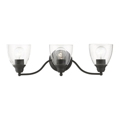 Livex Lighting Montgomery Collection  3 Light Black Vanity Sconce in Black 15133-04