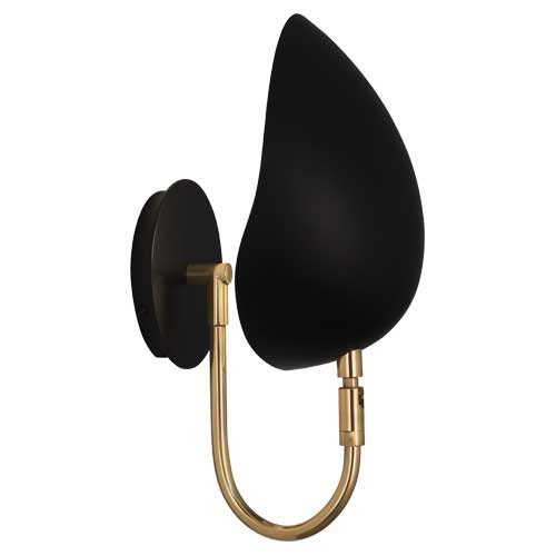 Robert Abbey  Rico Espinet Rico Espinet Racer Wall Sconce in Modern Brass Finish with Matte Black Adjustable Shades 1524