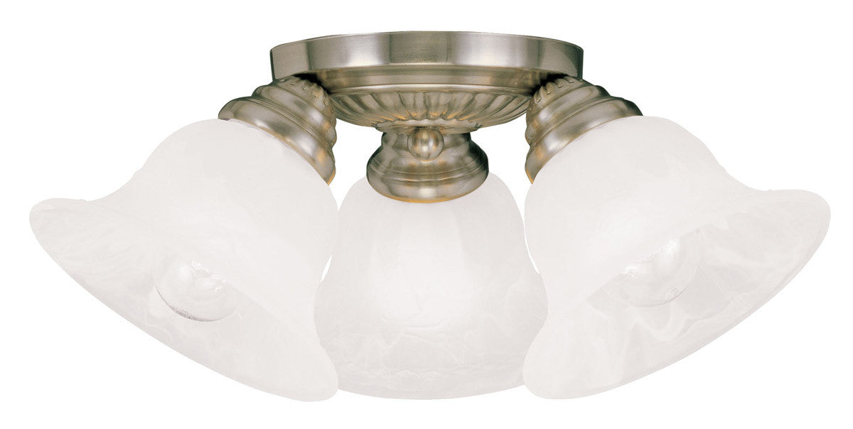 Livex Lighting Edgemont Collection 3 Light Antique Brass Ceiling Mount in Antique Brass 1529-01