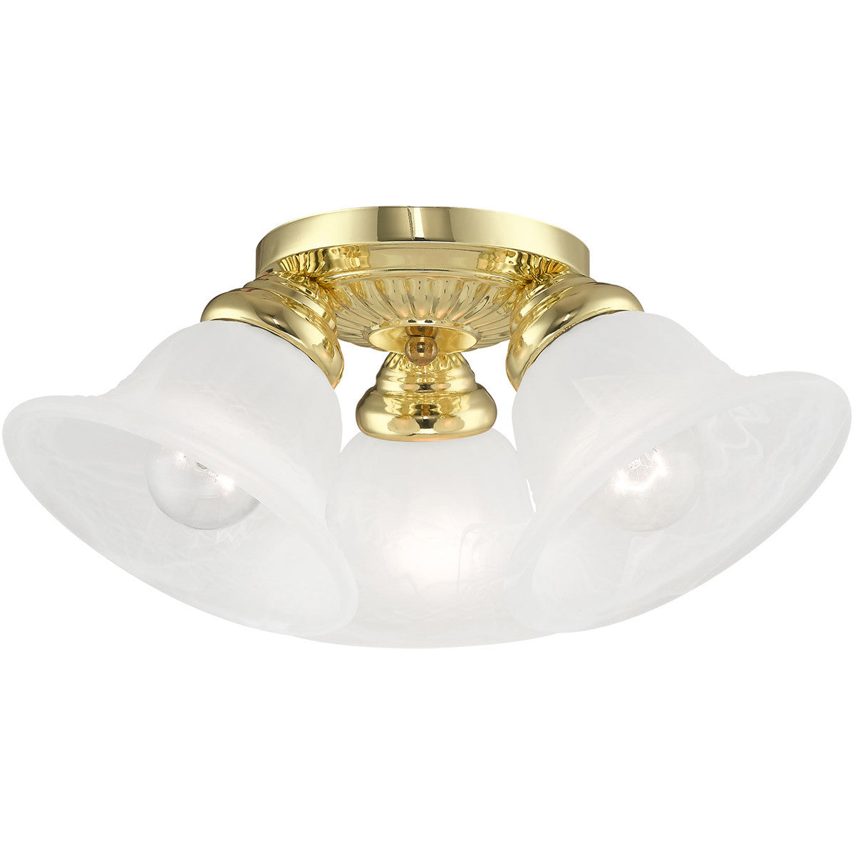 Livex Lighting Edgemont Collection 3 Light Polished Brass Ceiling Mount in Polished Brass 1529-02