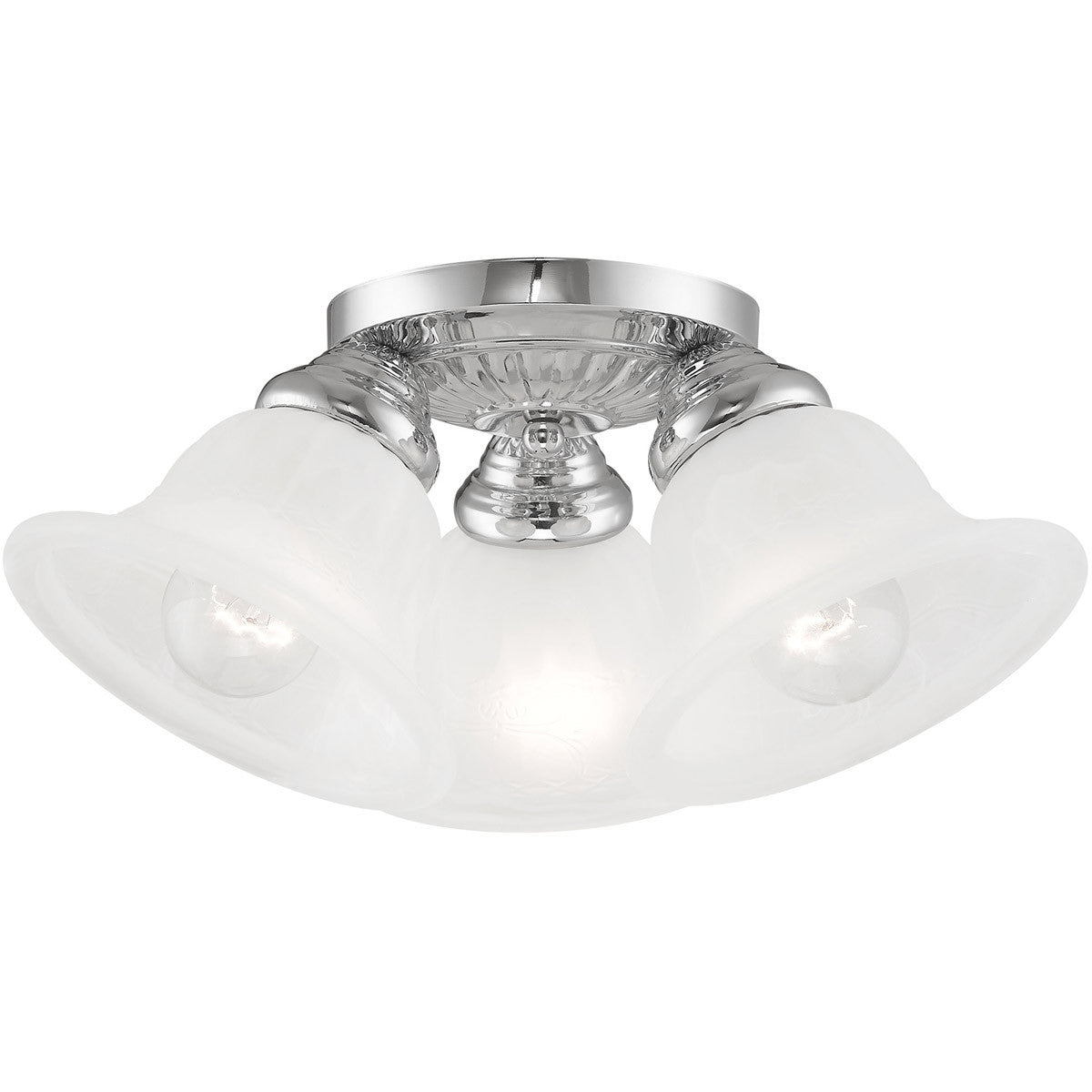 Livex Lighting Edgemont Collection 3 Light Polished Chrome Ceiling Mount in Polished Chrome 1529-05