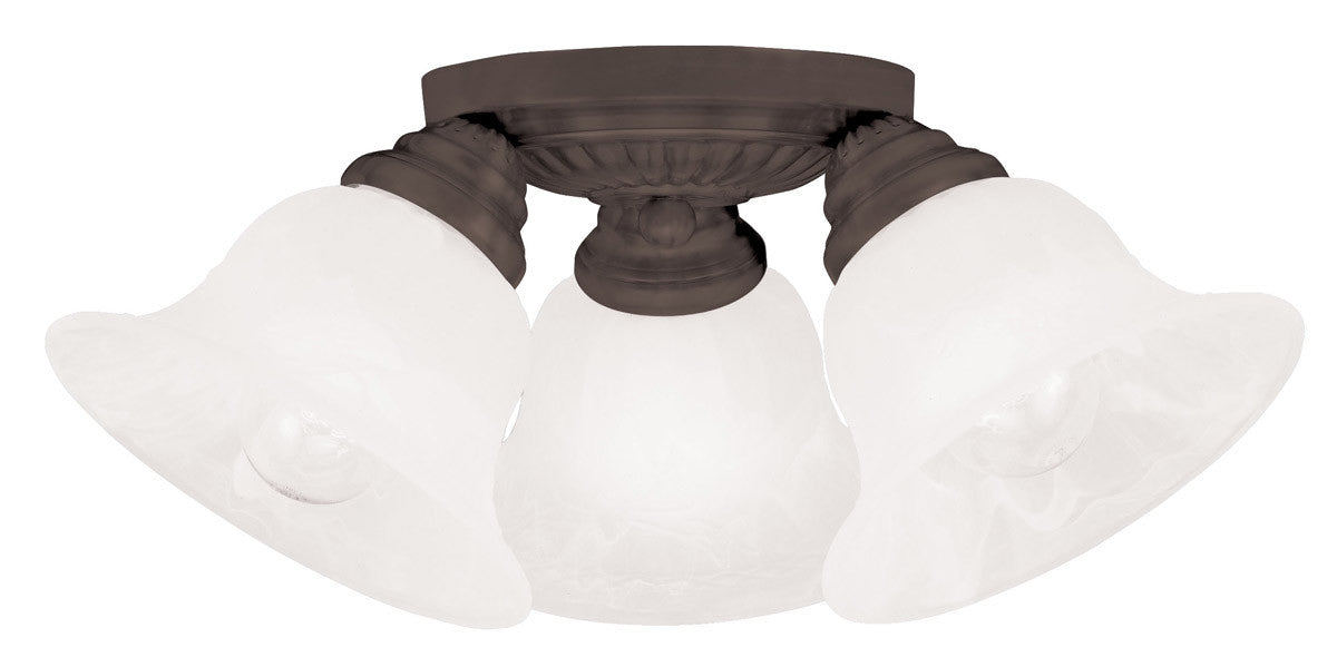 Livex Lighting Edgemont Collection 3 Light Bronze Ceiling Mount in Bronze 1529-07