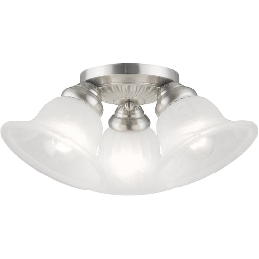 Livex Lighting Edgemont Collection 3 Light Brushed Nickel Ceiling Mount in Brushed Nickel 1529-91