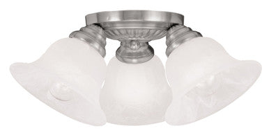 Livex Lighting Edgemont Collection 3 Light Brushed Nickel Ceiling Mount in Brushed Nickel 1529-91