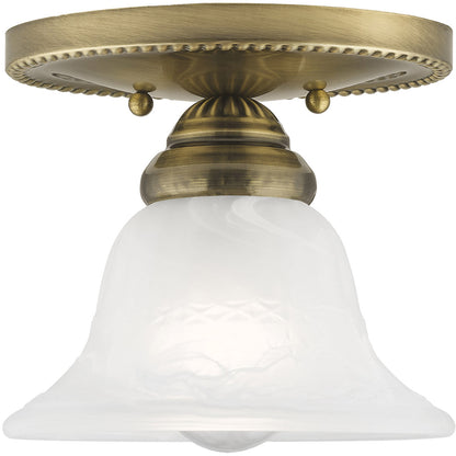 Livex Lighting Edgemont Collection 1 Light Antique Brass Ceiling Mount in Antique Brass 1530-01