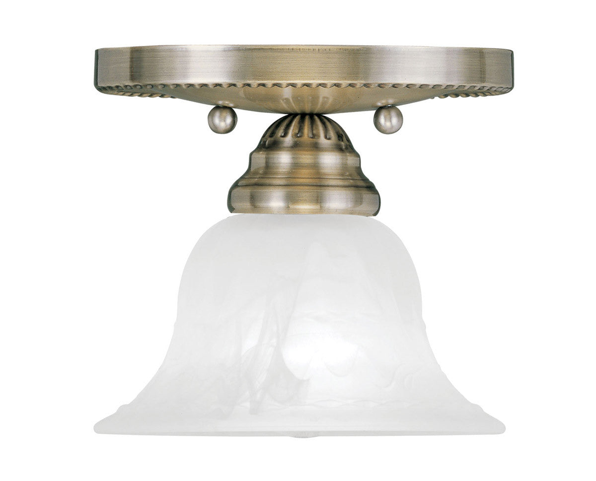 Livex Lighting Edgemont Collection 1 Light Antique Brass Ceiling Mount in Antique Brass 1530-01