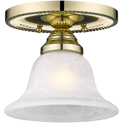 Livex Lighting Edgemont Collection 1 Light Polished Brass Ceiling Mount in Polished Brass 1530-02