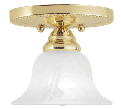 Livex Lighting Edgemont Collection 1 Light Polished Brass Ceiling Mount in Polished Brass 1530-02