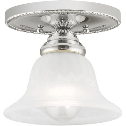 Livex Lighting Edgemont Collection 1 Light Polished Chrome Ceiling Mount in Polished Chrome 1530-05