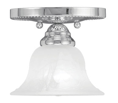 Livex Lighting Edgemont Collection 1 Light Polished Chrome Ceiling Mount in Polished Chrome 1530-05