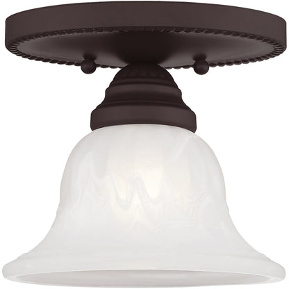 Livex Lighting Edgemont Collection 1 Light Bronze Ceiling Mount in Bronze 1530-07