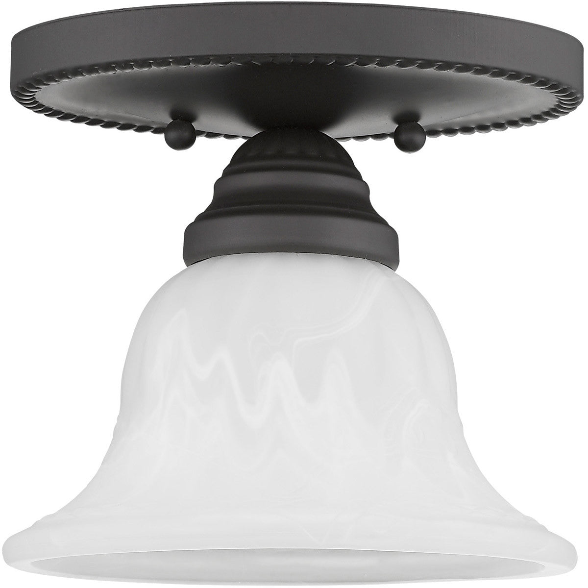 Livex Lighting Edgemont Collection 1 Light Bronze Ceiling Mount in Bronze 1530-07