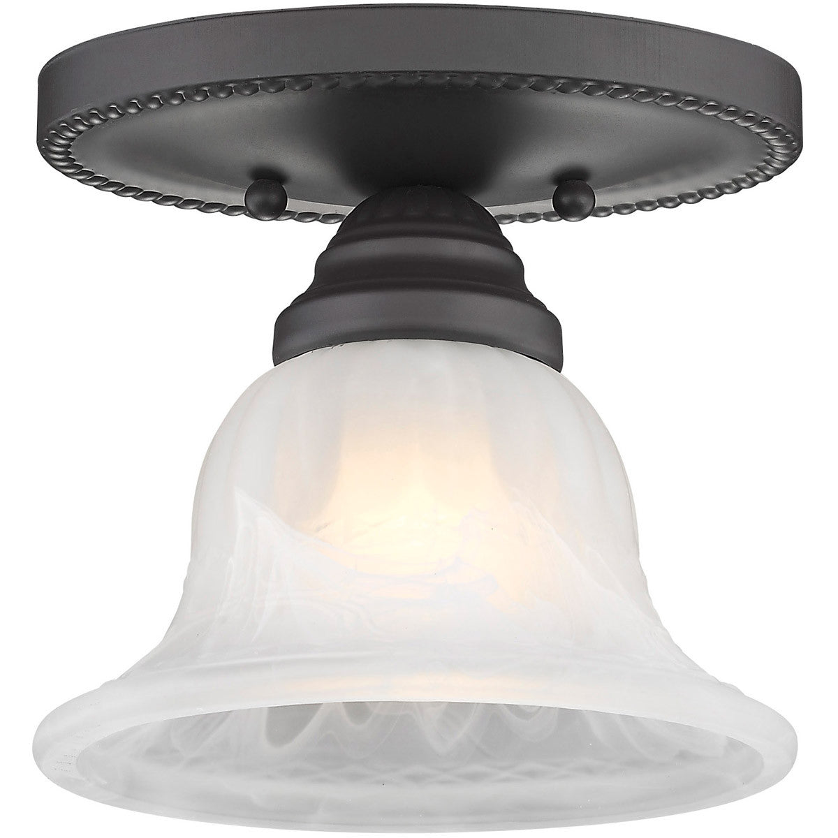 Livex Lighting Edgemont Collection 1 Light Bronze Ceiling Mount in Bronze 1530-07