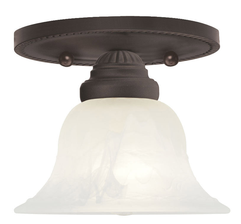 Livex Lighting Edgemont Collection 1 Light Bronze Ceiling Mount in Bronze 1530-07