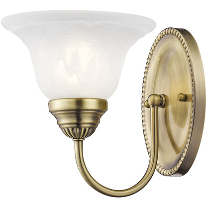 Livex Lighting Edgemont Collection 1 Light Antique Brass Bath Light in Antique Brass 1531-01