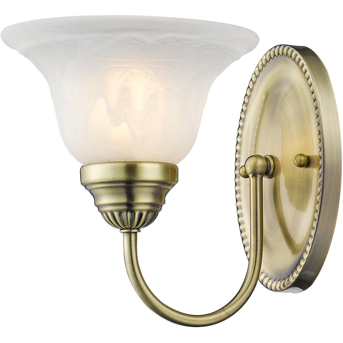 Livex Lighting Edgemont Collection 1 Light Antique Brass Bath Light in Antique Brass 1531-01