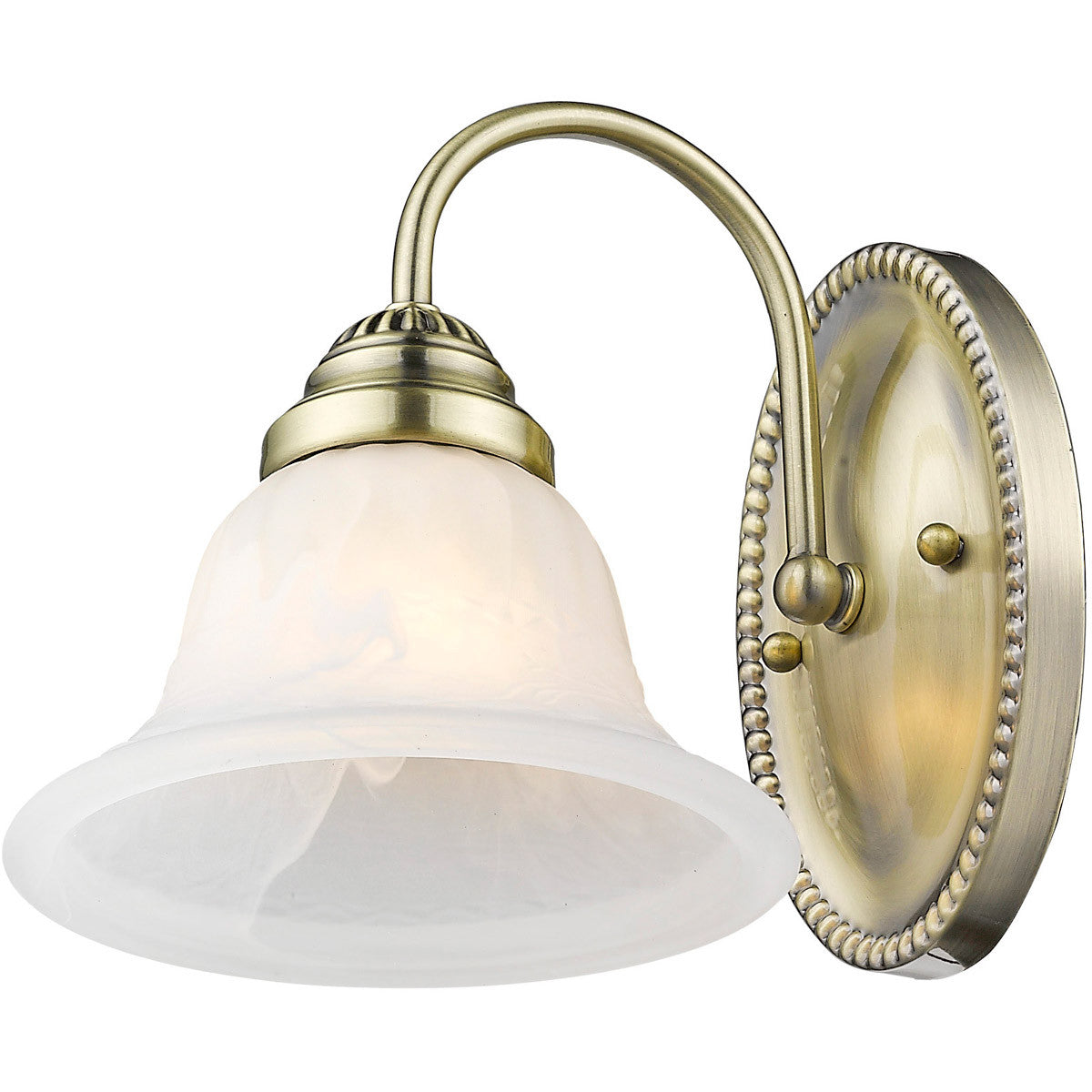 Livex Lighting Edgemont Collection 1 Light Antique Brass Bath Light in Antique Brass 1531-01