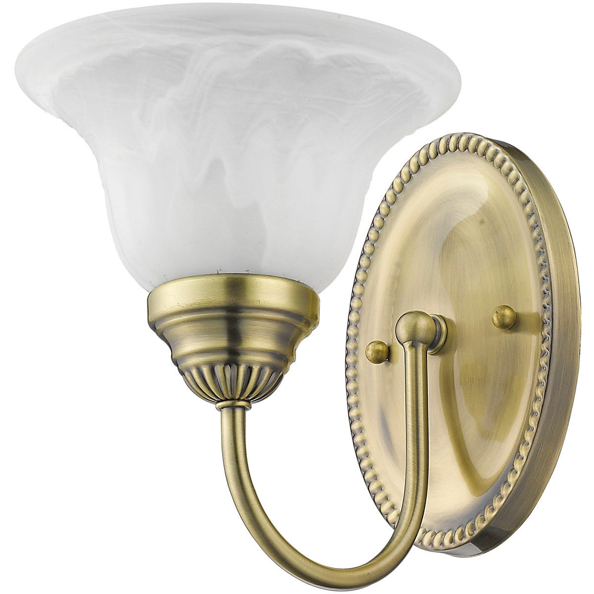 Livex Lighting Edgemont Collection 1 Light Antique Brass Bath Light in Antique Brass 1531-01