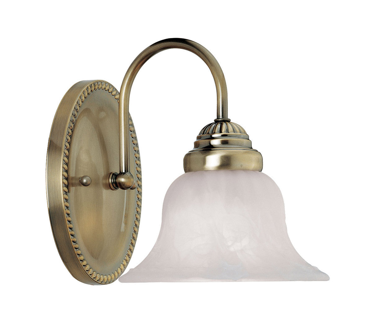 Livex Lighting Edgemont Collection 1 Light Antique Brass Bath Light in Antique Brass 1531-01