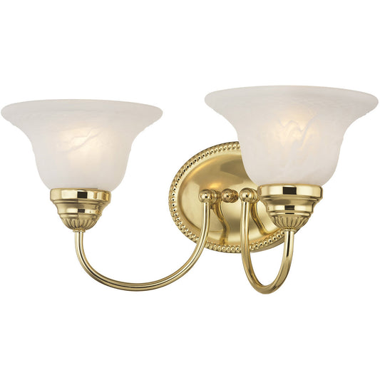 Livex Lighting Edgemont Collection 2 Light Polished Brass Bath Light in Polished Brass 1532-02