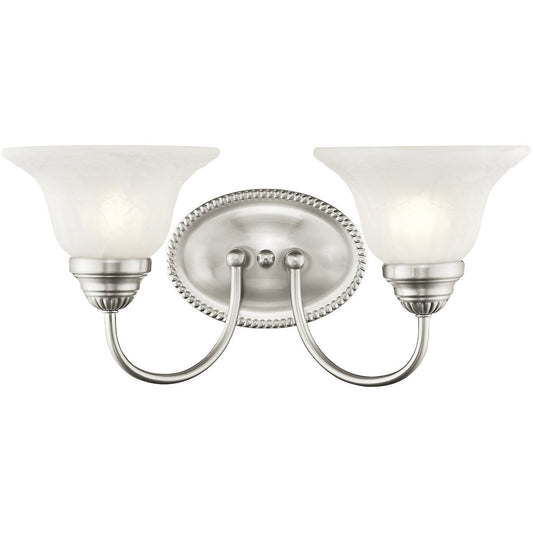 Livex Lighting Edgemont Collection 2 Light Brushed Nickel Bath Light in Brushed Nickel 1532-91