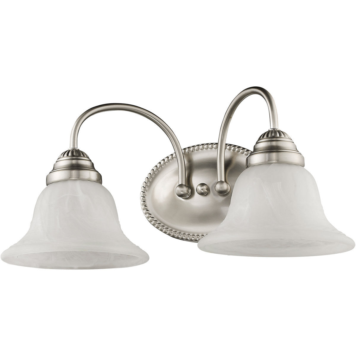 Livex Lighting Edgemont Collection 2 Light Brushed Nickel Bath Light in Brushed Nickel 1532-91