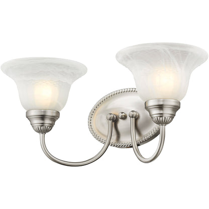 Livex Lighting Edgemont Collection 2 Light Brushed Nickel Bath Light in Brushed Nickel 1532-91