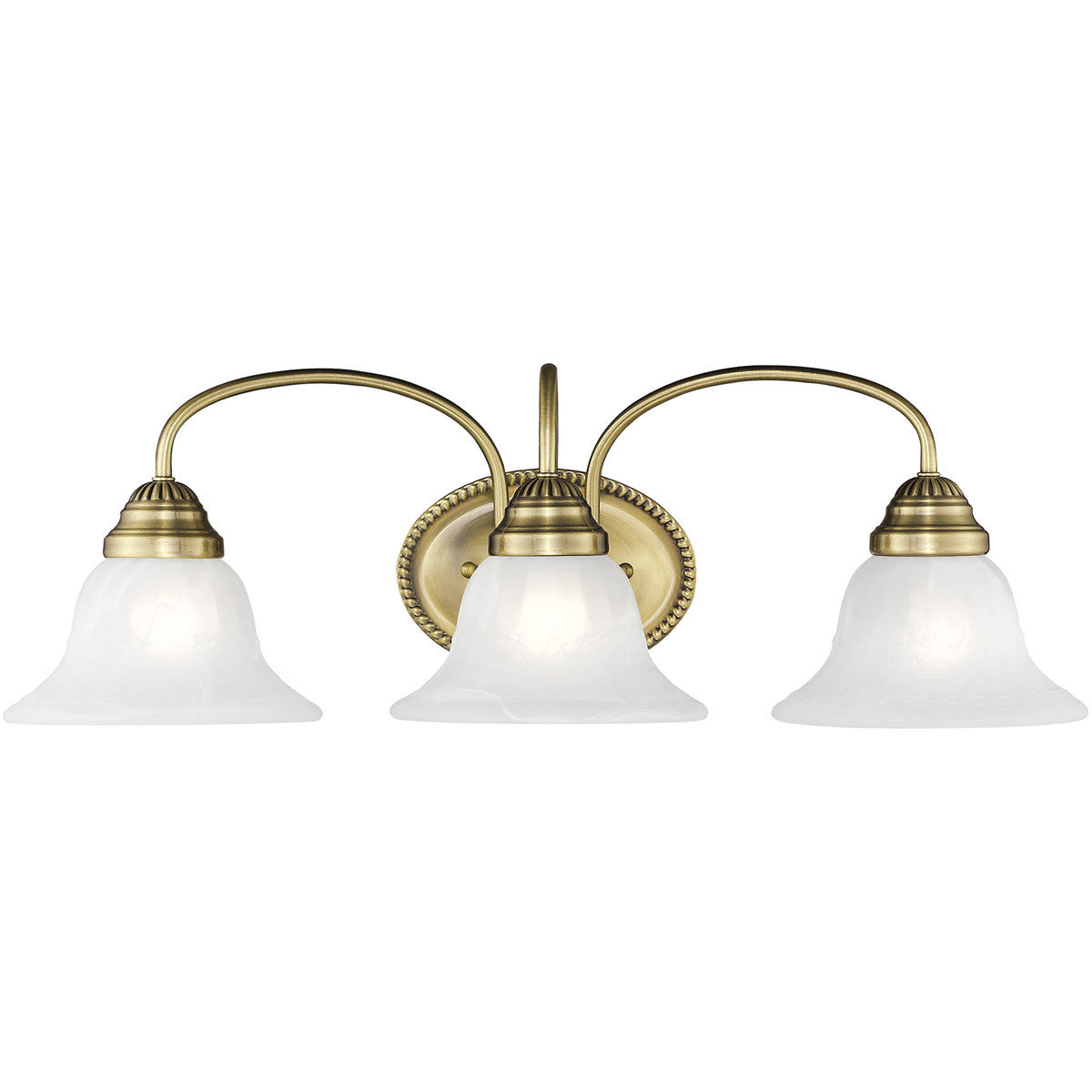 Livex Lighting Edgemont Collection 3 Light Antique Brass Bath Light in Antique Brass 1533-01