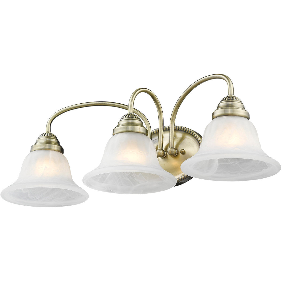 Livex Lighting Edgemont Collection 3 Light Antique Brass Bath Light in Antique Brass 1533-01