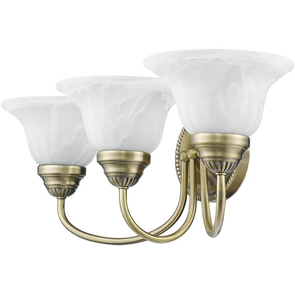 Livex Lighting Edgemont Collection 3 Light Antique Brass Bath Light in Antique Brass 1533-01