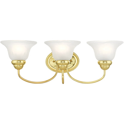 Livex Lighting Edgemont Collection 3 Light Polished Brass Bath Light in Polished Brass 1533-02