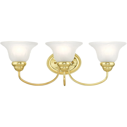 Livex Lighting Edgemont Collection 3 Light Polished Brass Bath Light in Polished Brass 1533-02