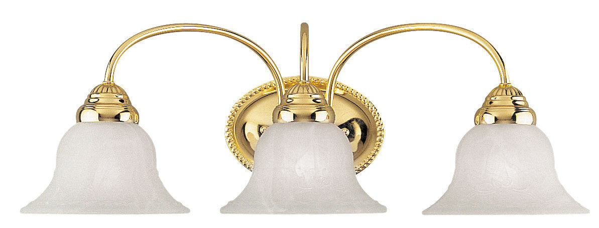 Livex Lighting Edgemont Collection 3 Light Polished Brass Bath Light in Polished Brass 1533-02