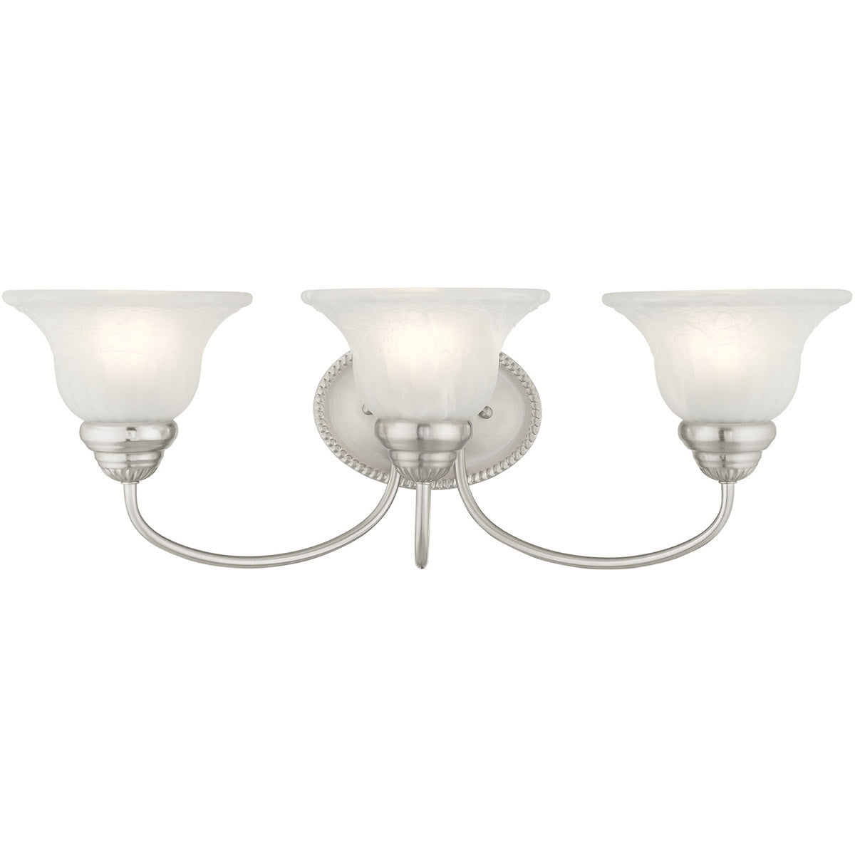 Livex Lighting Edgemont Collection 3 Light Brushed Nickel Bath Light in Brushed Nickel 1533-91