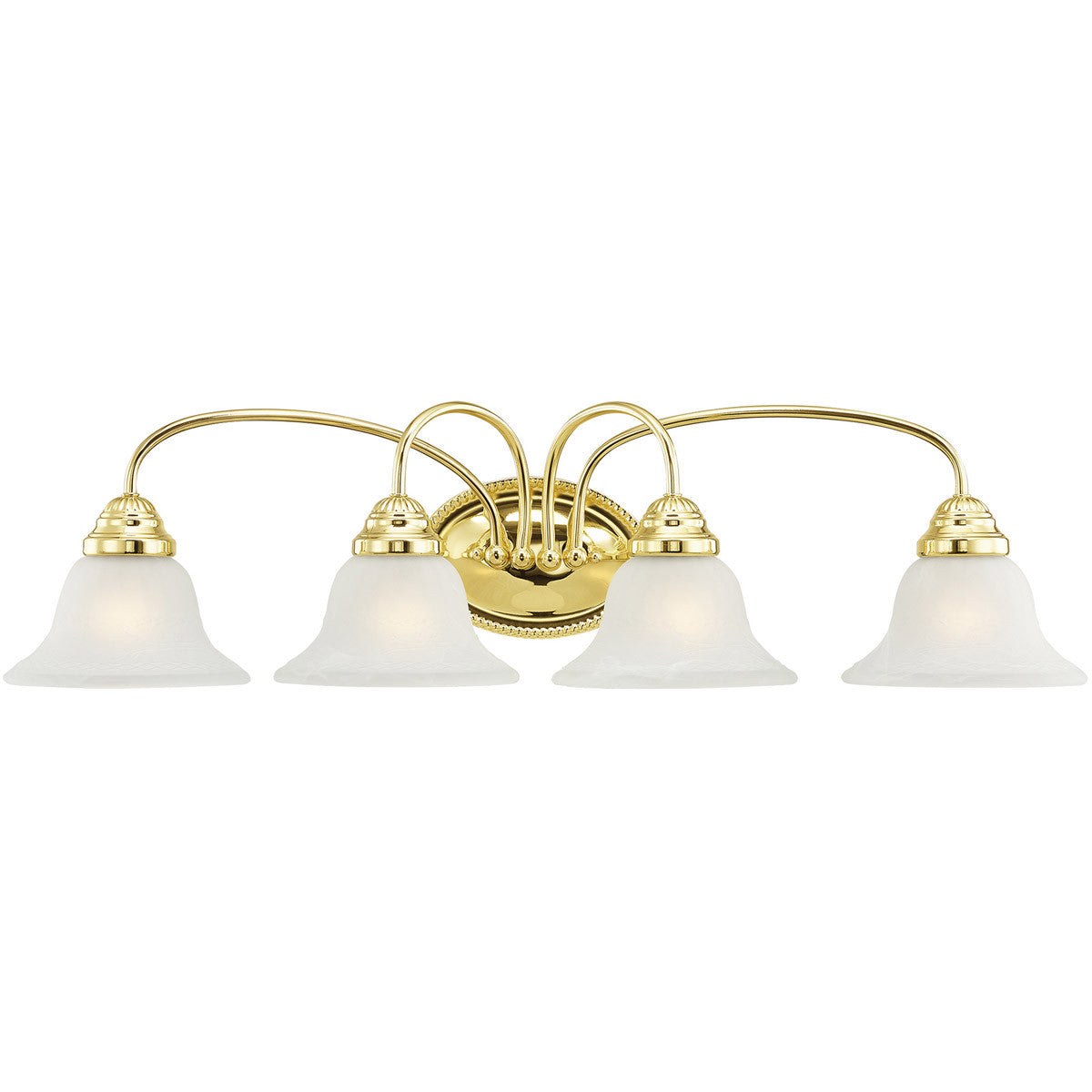 Livex Lighting Edgemont Collection 4 Light Polished Brass Bath Light in Polished Brass 1534-02