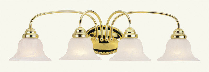 Livex Lighting Edgemont Collection 4 Light Polished Brass Bath Light in Polished Brass 1534-02