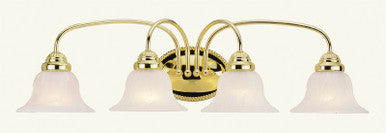 Livex Lighting Edgemont Collection 4 Light Polished Brass Bath Light in Polished Brass 1534-02