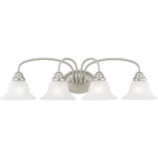 Livex Lighting Edgemont Collection 4 Light Brushed Nickel Bath Light in Brushed Nickel 1534-91