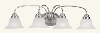 Livex Lighting Edgemont Collection 4 Light Brushed Nickel Bath Light in Brushed Nickel 1534-91