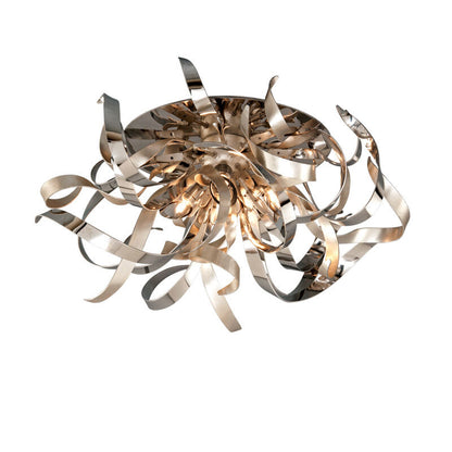 Corbett Lighting Graffiti Semi Flush in Silver Leaf 154-34-SL/SS