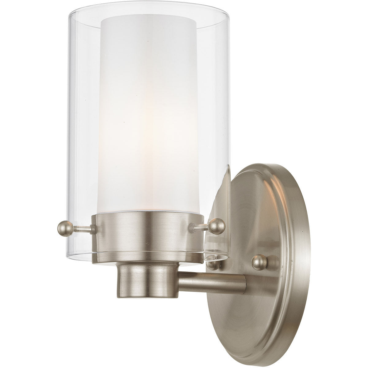 Livex Lighting Manhattan Collection 1 Light Brushed Nickel Bath Light in Brushed Nickel 1541-91