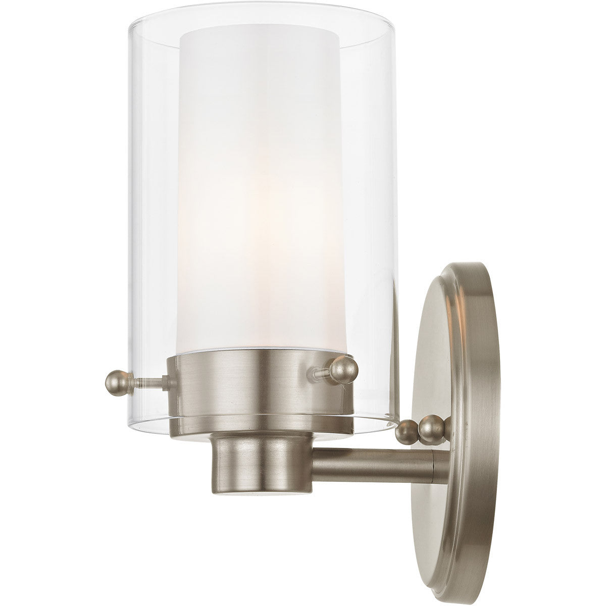 Livex Lighting Manhattan Collection 1 Light Brushed Nickel Bath Light in Brushed Nickel 1541-91