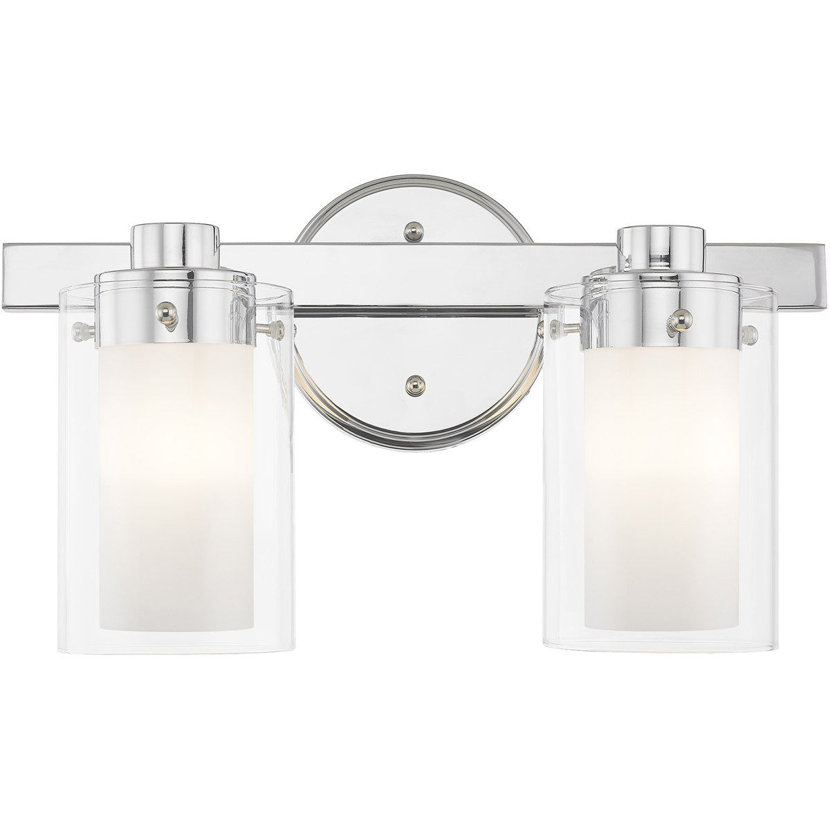 Livex Lighting Manhattan Collection 2 Light Polished Chrome Bath Light in Polished Chrome 1542-05