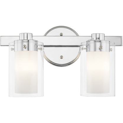 Livex Lighting Manhattan Collection 2 Light Polished Chrome Bath Light in Polished Chrome 1542-05