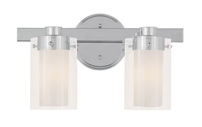 Livex Lighting Manhattan Collection 2 Light Polished Chrome Bath Light in Polished Chrome 1542-05